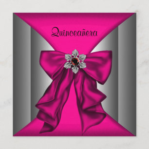 Heißes Rosa Quinceanera heißes Einladung