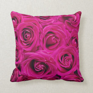 Heißes Rosa-Rosen-Bündelblumenthrow-Kissen Kissen