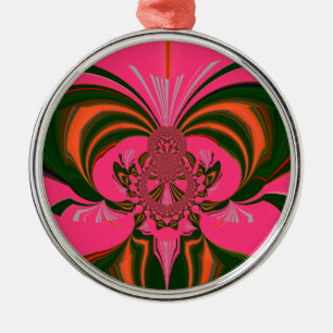 Heißes Rosa Rotes Goldenes Grün Ornament Aus Metall