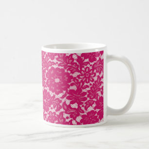 Heißes rosa Spitze Kaffeetasse