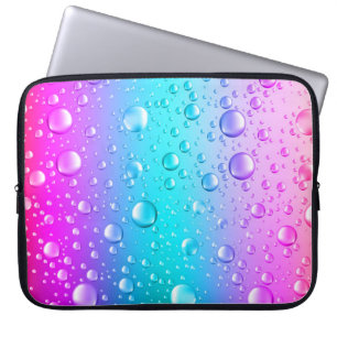 Heißes Rosa und Aquablau Farbverlauf Wassertröpfch Laptopschutzhülle
