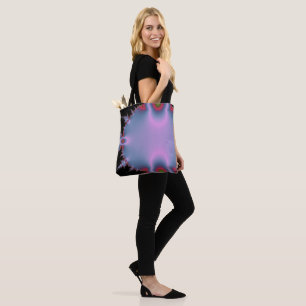 Heißes Rosa und Blaues Fraktal Tasche