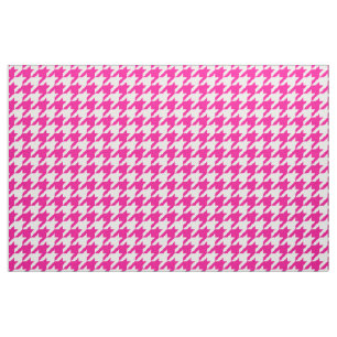 Heißes Rosa-und Weiß-Hahnentrittmuster-Gewebe Stoff