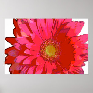 Heißes Rosagerbera-Gänseblümchen-Leinwand-Plakat Poster