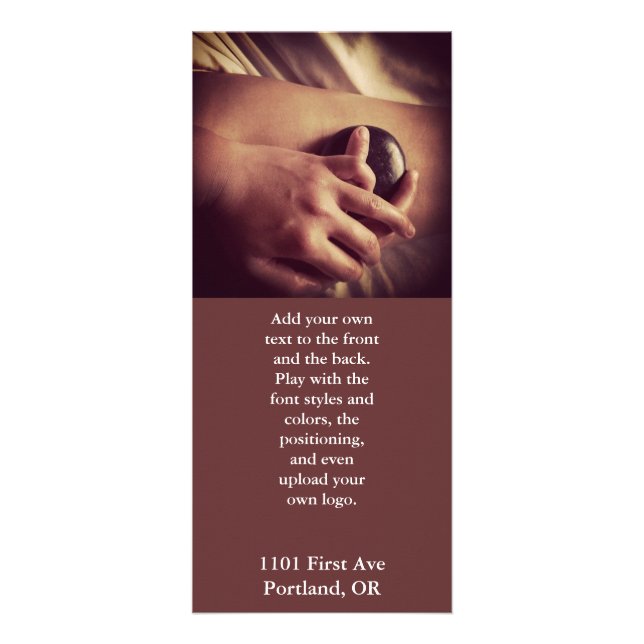 Heißes Steinmassage-Foto Werbekarte (Vorne)