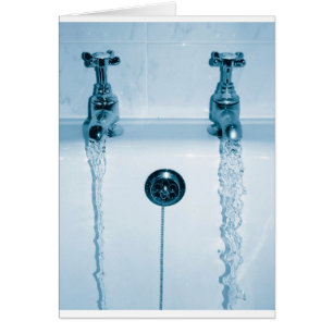 Heißes u. kaltes Wasser, Badzeit, laufende Hähne