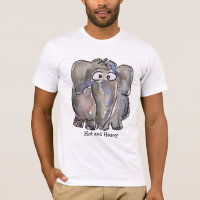 Heißes und schweres Cartoon-Elefant-T-Shirt