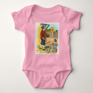 Heißkreuzbrötchen, Mother Goose Kinderreim Bild Baby Strampler
