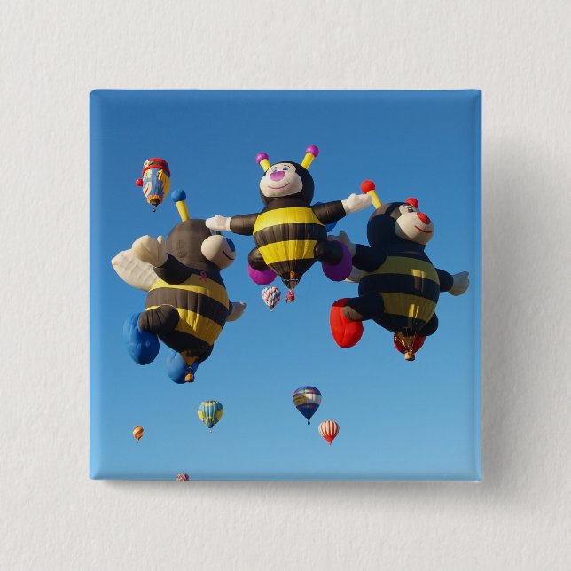 Heißluft-Ballon-Bienen - Button (Vorderseite)