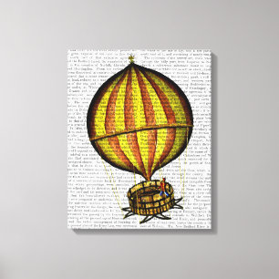 Heißluft-Ballon-Gelb und Rot Leinwanddruck