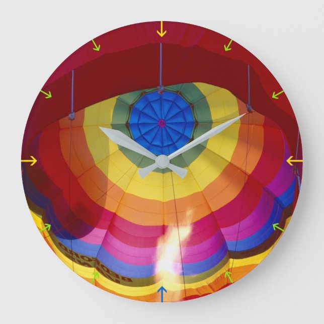 Heißluft-Ballon Große Wanduhr (Vorderseite)