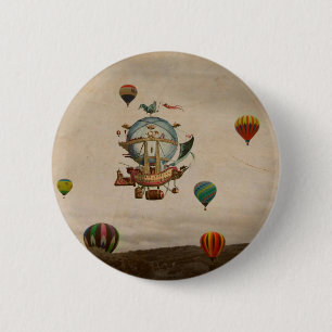 Heißluft-Ballon, La Minerve 1803 Reise in der Art Button