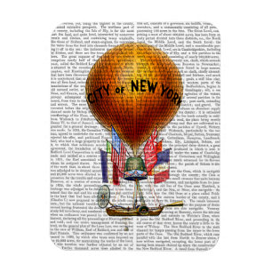 Heißluft-Ballon Stadt New York Magnet