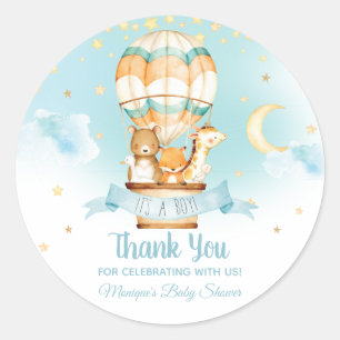 Heißluft-Ballon-Tier-Babyparty-Baby-Bevorzugung Runder Aufkleber