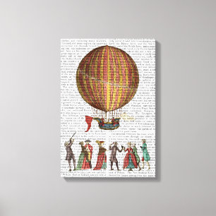 Heißluft-Ballon und Leute Leinwanddruck