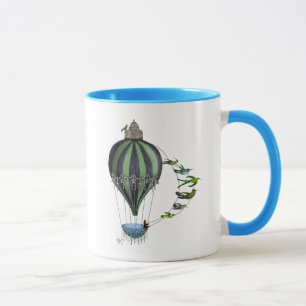 Heißluft-Ballon und Vögel Tasse
