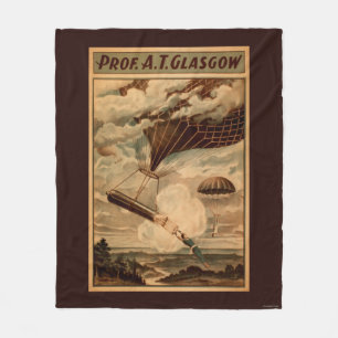 Heißluft-Ballon-Zirkus-Theater-Plakat Glasgows Fleecedecke