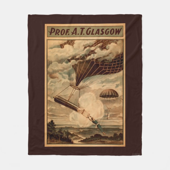 Heißluft-Ballon-Zirkus-Theater-Plakat Glasgows Fleecedecke (Vorderseite)