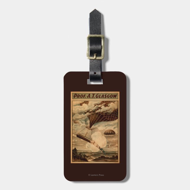 Heißluft-Ballon-Zirkus-Theater-Plakat Glasgows Gepäckanhänger (Vorderseite vertikal)