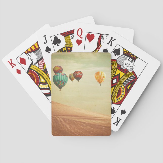 Heißluft-Ballone im Himmel Spielkarten (Rückseite)