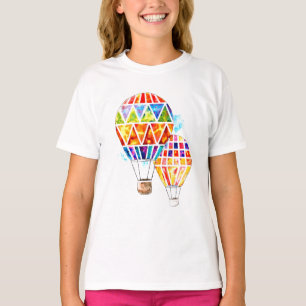 Heißluft steigt Aquarell im Ballon auf T-Shirt