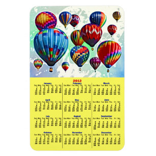 Heißluft steigt Kalender 2012 im Ballon auf Magnet