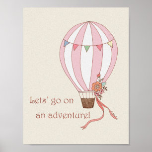Heißluftballon-Abenteuer Poster Retro-Wandkunst