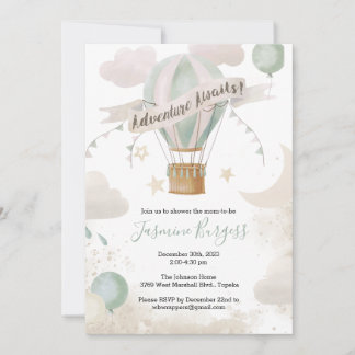 Heißluftballon Adventure Baby Dusche Einladung