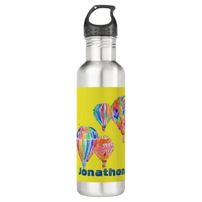 Heißluftballon Aquarellboys Gelbe Balloons Edelstahlflasche (Vorderseite)
