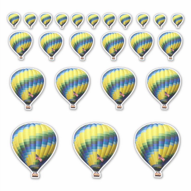 Heißluftballon-Aufkleber Aufkleber (Vorderseite)