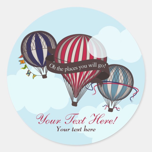 Heißluftballon-Aufkleber Runder Aufkleber (Vorderseite)