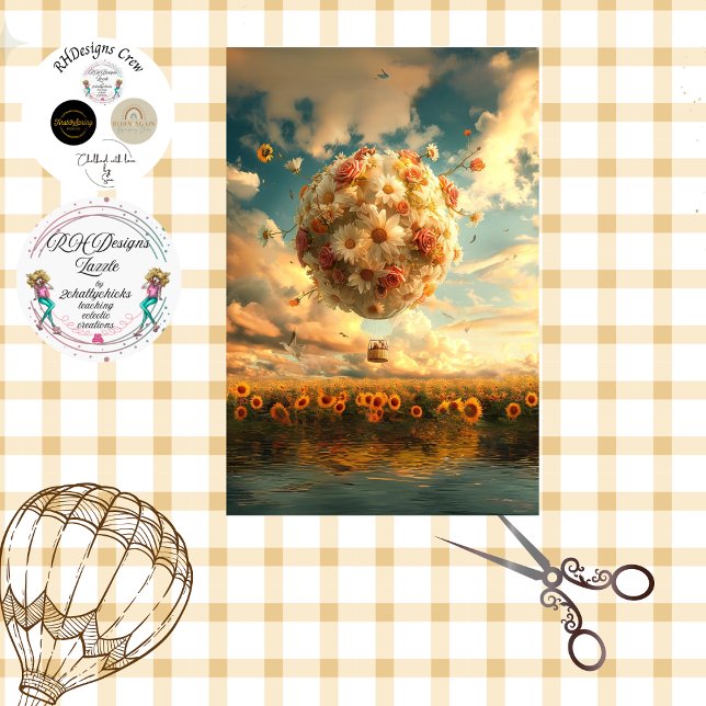 Heißluftballon aus Blume Decoupag Seidenpapier (Von Creator hochgeladen)