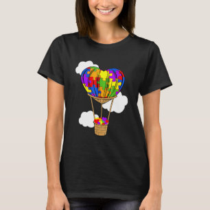 Heißluftballon Autismus-Bewusstsein Süßes Herz-Puz T-Shirt