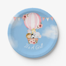 Heißluftballon Baby Girl Duschpapierplatte