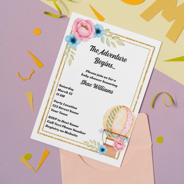 Heißluftballon Babydusche Einladung (Von Creator hochgeladen)