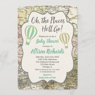 Heißluftballon Babydusche Einladungen