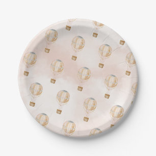 Heißluftballon Babydusche Pappteller