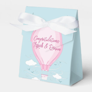 Heißluftballon Babydusche Pink Geschenkschachtel