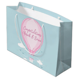 Heißluftballon Babydusche Pink Große Geschenktüte