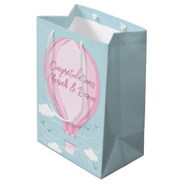 Heißluftballon Babydusche Pink Mittlere Geschenktüte