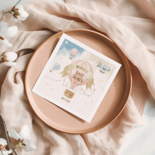 Heißluftballon Babydusche Serviette
