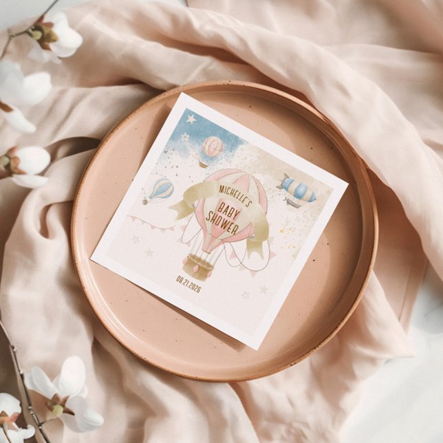 Heißluftballon Babydusche Serviette (Von Creator hochgeladen)