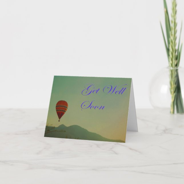 Heißluftballon bald wieder gut karte (Vorderseite)