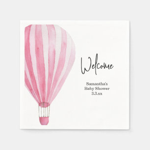 Heißluftballon Begrüßung Babydusche Serviette