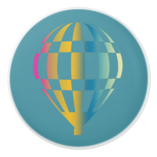 Heißluftballon Blau Keramikknauf
