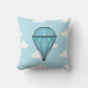 Heißluftballon Blauer Himmel mit Wolken Kissen