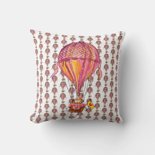 Heißluftballon-Blume Kissen (Vorderseite)