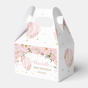 Heißluftballon Blush Pink Floral Foto Vielen Dank Geschenkschachtel