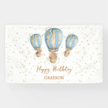 Heißluftballon Boho Happy Birthday