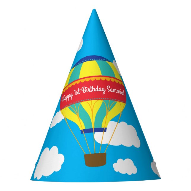 Heißluftballon Bunte Geburtstagsparty Partyhütchen (Vorderseite)